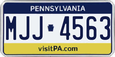 PA license plate MJJ4563