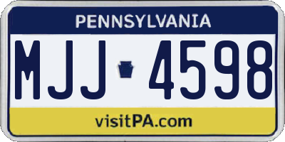 PA license plate MJJ4598