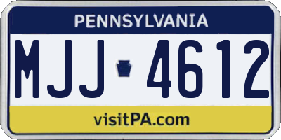PA license plate MJJ4612