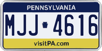PA license plate MJJ4616