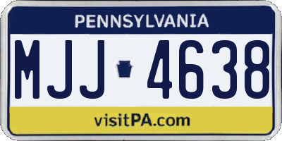 PA license plate MJJ4638