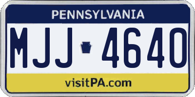 PA license plate MJJ4640