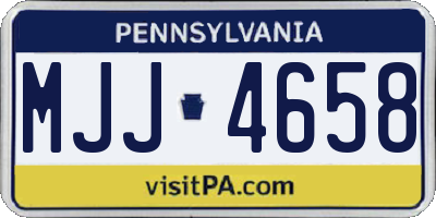 PA license plate MJJ4658