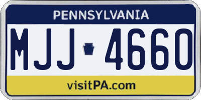 PA license plate MJJ4660