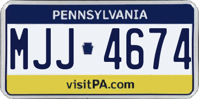 PA license plate MJJ4674