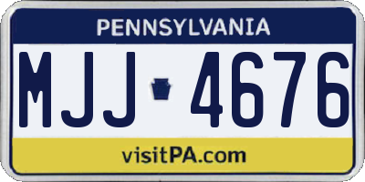 PA license plate MJJ4676