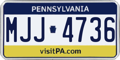 PA license plate MJJ4736
