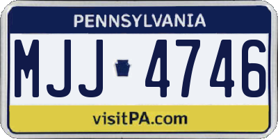 PA license plate MJJ4746