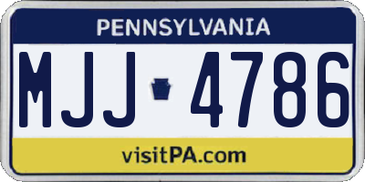 PA license plate MJJ4786