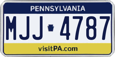 PA license plate MJJ4787