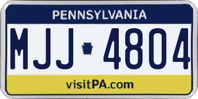 PA license plate MJJ4804