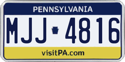 PA license plate MJJ4816