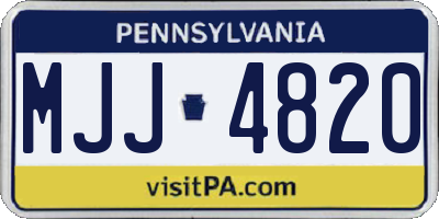 PA license plate MJJ4820