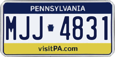 PA license plate MJJ4831