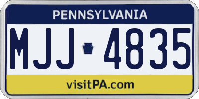 PA license plate MJJ4835