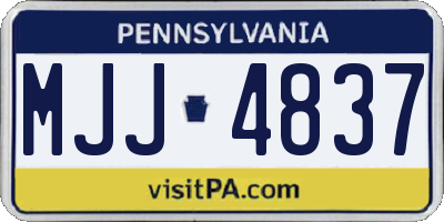 PA license plate MJJ4837