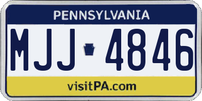 PA license plate MJJ4846