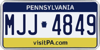 PA license plate MJJ4849