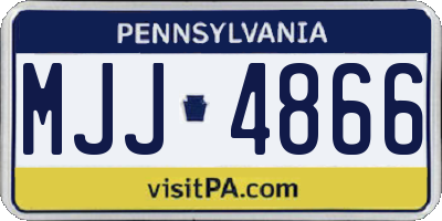 PA license plate MJJ4866