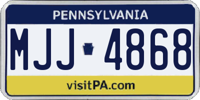 PA license plate MJJ4868
