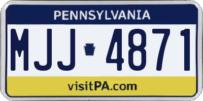 PA license plate MJJ4871