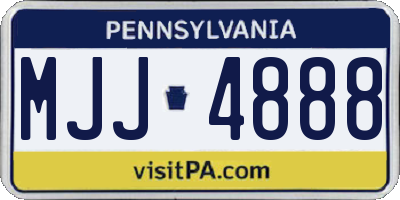 PA license plate MJJ4888