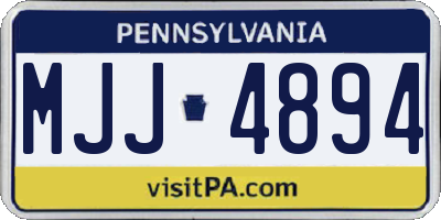 PA license plate MJJ4894