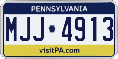 PA license plate MJJ4913