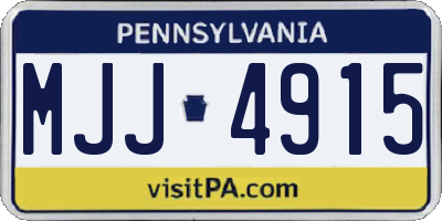 PA license plate MJJ4915