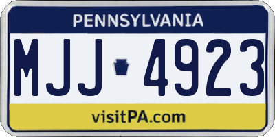 PA license plate MJJ4923