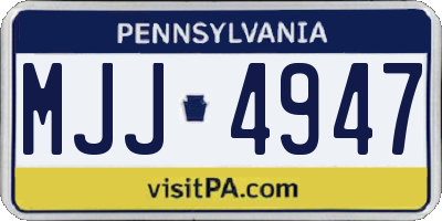PA license plate MJJ4947