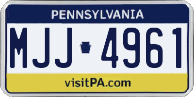 PA license plate MJJ4961