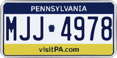 PA license plate MJJ4978
