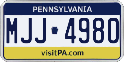 PA license plate MJJ4980
