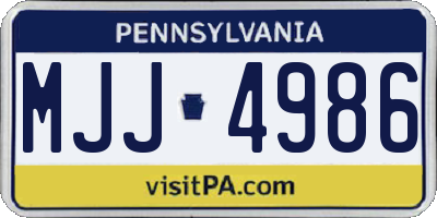 PA license plate MJJ4986