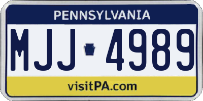 PA license plate MJJ4989