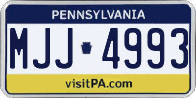PA license plate MJJ4993