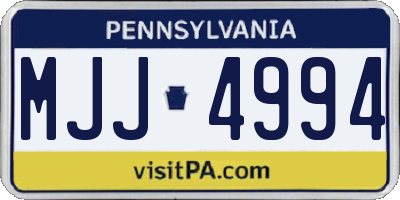 PA license plate MJJ4994