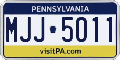 PA license plate MJJ5011