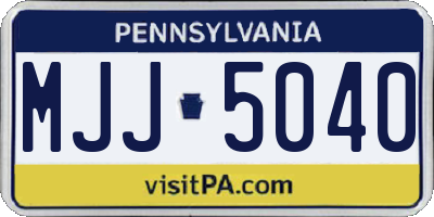 PA license plate MJJ5040