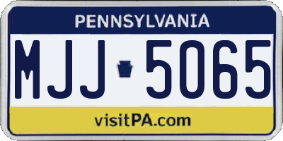 PA license plate MJJ5065
