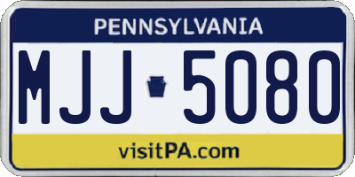 PA license plate MJJ5080