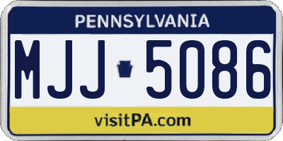 PA license plate MJJ5086