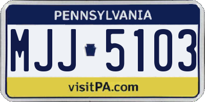 PA license plate MJJ5103