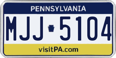PA license plate MJJ5104