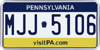 PA license plate MJJ5106