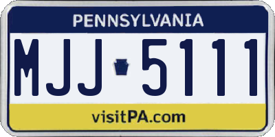 PA license plate MJJ5111