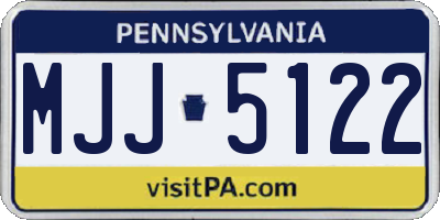 PA license plate MJJ5122