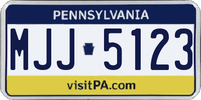 PA license plate MJJ5123