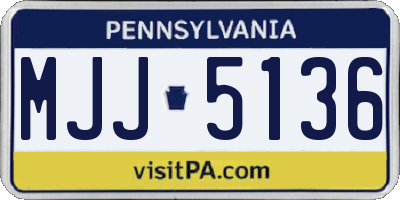 PA license plate MJJ5136